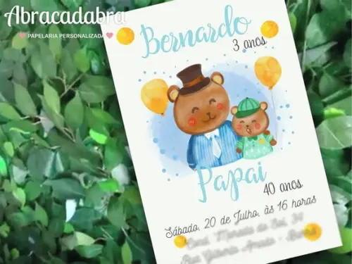 Convite Aniversário Pai e Filho Digital