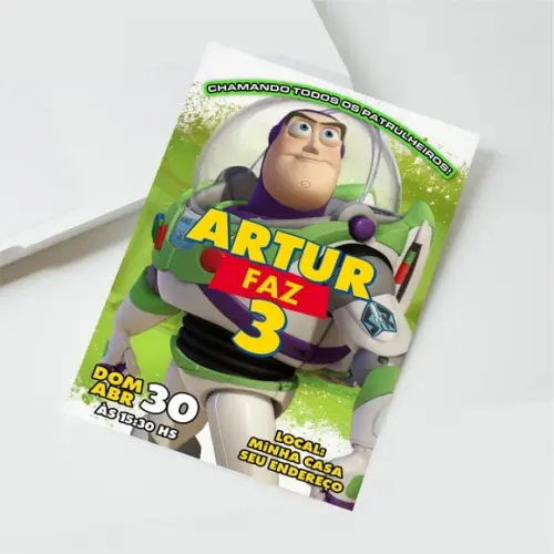 Convite Buzz Lightyear Digital