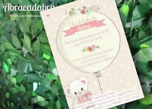 Convite Chá de Fraldas Menina Digital