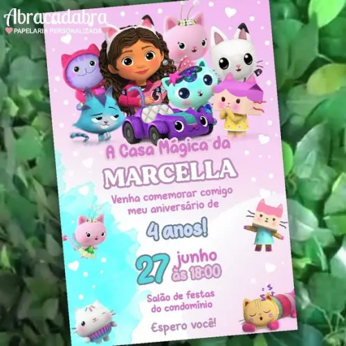 Convite Digital a Casa Mágica da Gabby
