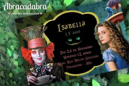Convite Digital Alice no País das Maravilhas