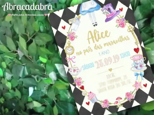 Convite Digital Alice no País das Maravilhas