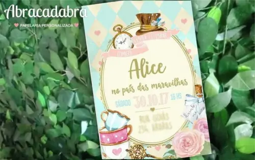 Convite Digital Alice no País das Maravilhas
