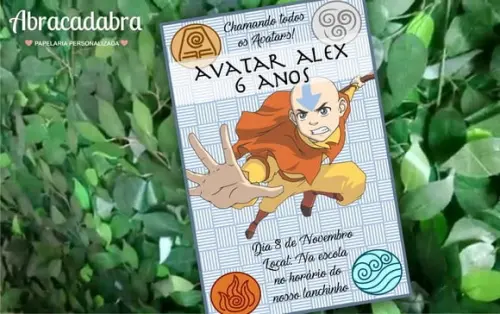 Convite Digital Avatar: A Lenda de Aang