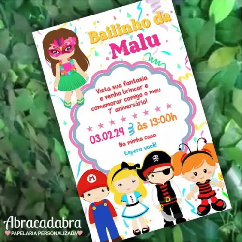 Convite Digital Bailinho de Carnaval