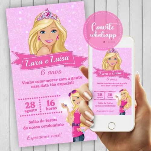Convite Digital Barbie