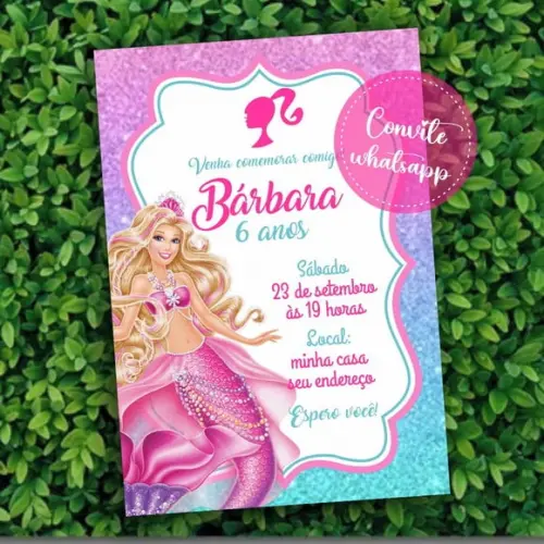 Convite Digital Barbie Sereia