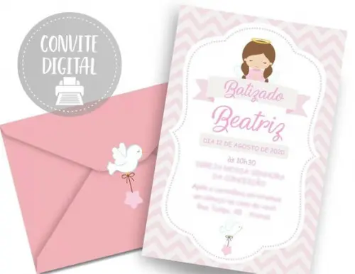 Convite Digital Batizado Menina