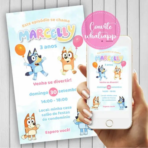Convite Digital Bluey