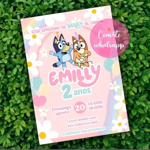Convite Digital Bluey Menina 15