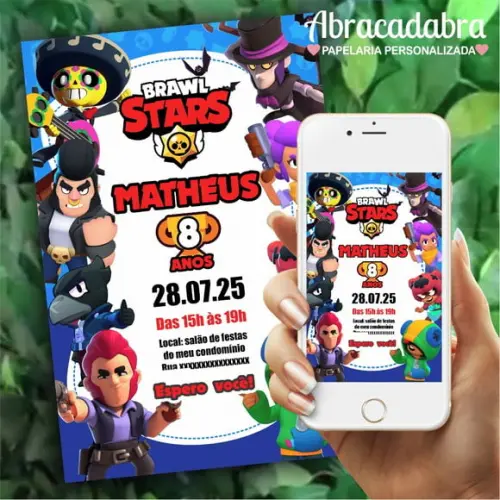 Convite Digital Brawl Stars