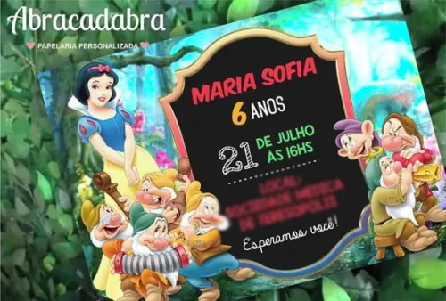 Convite Digital Branca de Neve