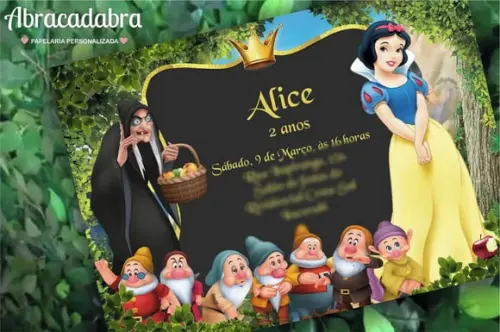Convite Digital Branca de Neve