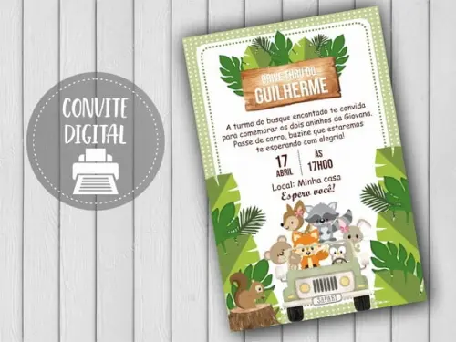 Convite Digital Bosque Encantado Drive Thru