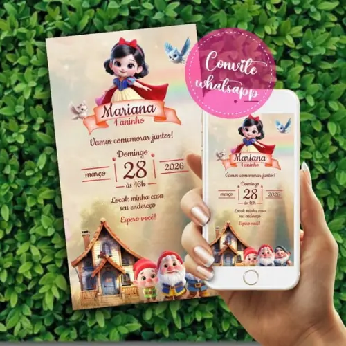 Convite Digital Branca de Neve
