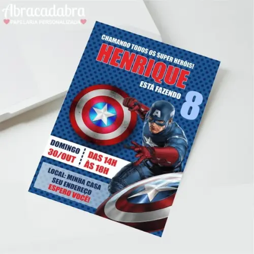 Convite Digital Capitão América