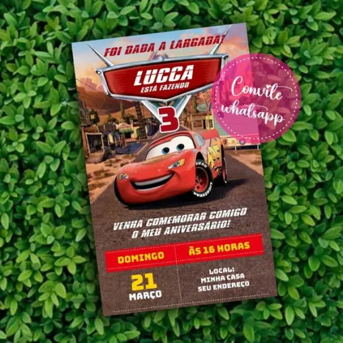 Convite Digital Carros Disney