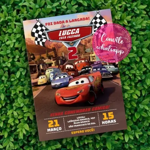 Convite Digital Carros Disney