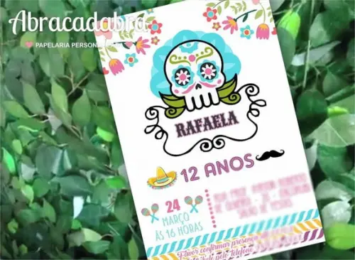Convite Digital Caveira Mexicana