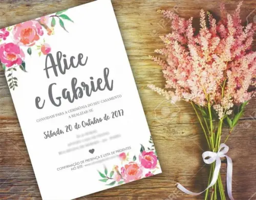 Convite Digital Casamento Floral