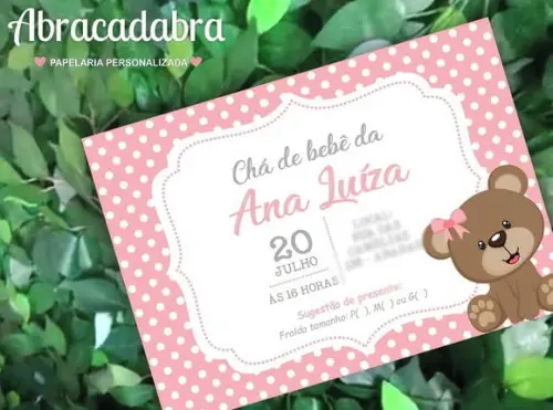 Convite Digital Chá de Bebê Ursinha
