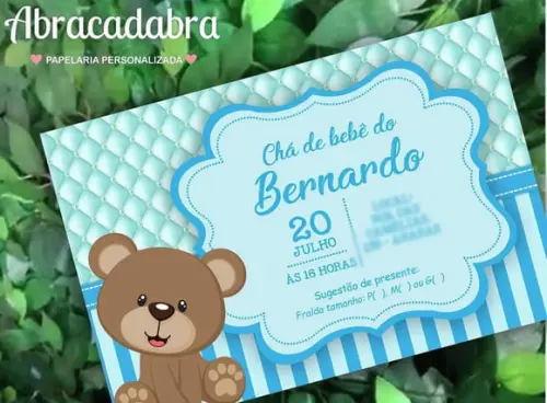 Convite Digital Chá de Bebê Ursinho