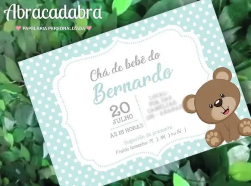 Convite Digital Chá de Bebê Ursinho