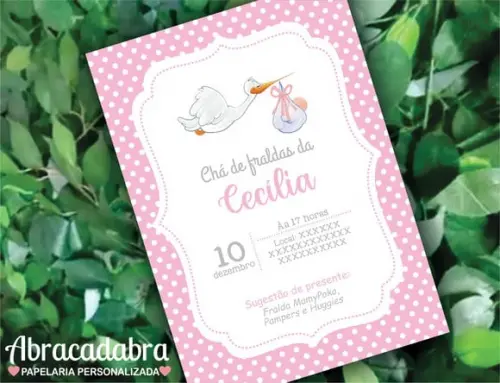 Convite Digital Chá de Fraldas Menina