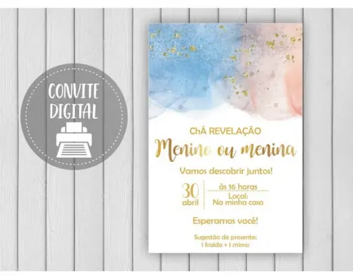 Convite Digital Chá Revelação