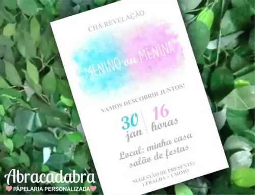 Convite Digital Chá Revelação Aquarela