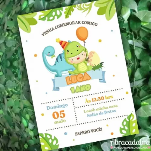 Convite Digital Dinossauro Baby