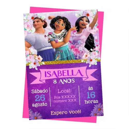 Convite Digital Encanto Disney Isabela