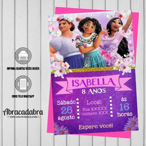 Convite Digital Encanto Isabela Mirabel Luisa
