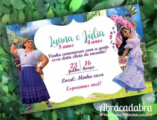 Convite Digital Encanto Luisa E Isabela