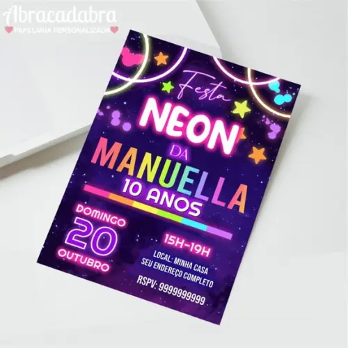Convite Digital Festa Neon