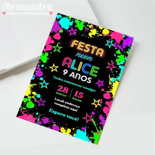 Convite Digital Festa Neon