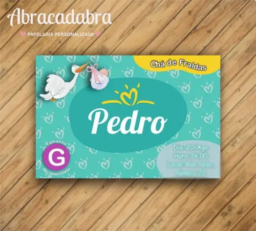 Convite Digital Fralda Pampers Menino
