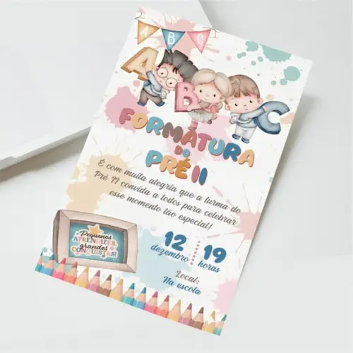 Convite Digital Formatura Infantil Abc