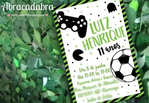 Convite Digital Futebol e Video Game
