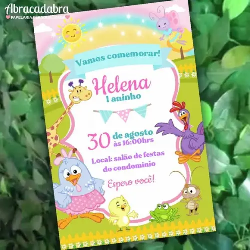 Convite Digital Galinha Pintadinha Menina