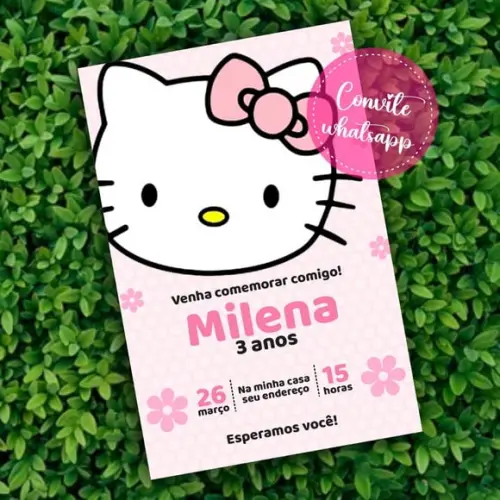 Convite Digital Hello Kitty