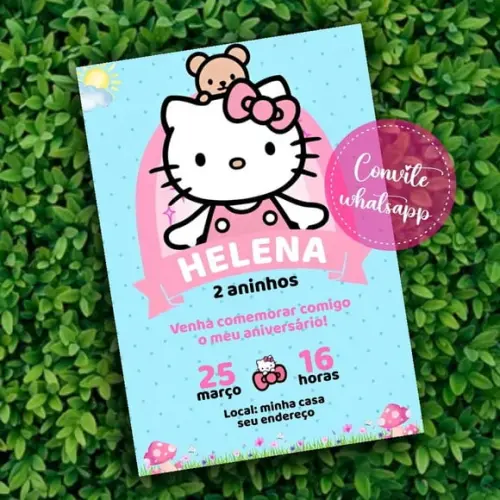 Convite Digital Hello Kitty