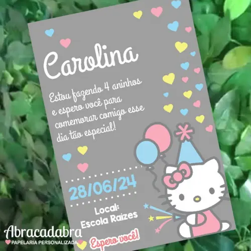 Convite digital Hello Kitty