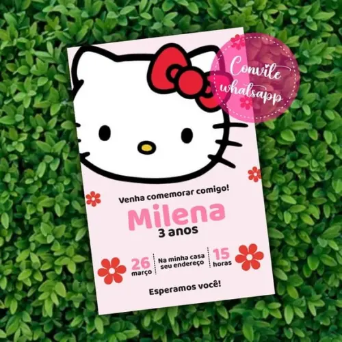 Convite Digital Hello Kitty
