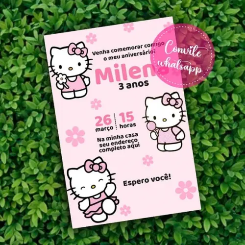 Convite Digital Hello Kitty
