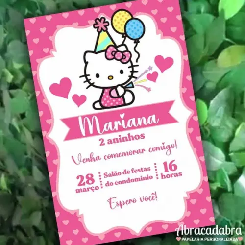 Convite Digital Hello Kitty