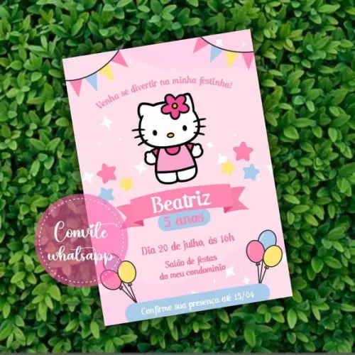 Convite Digital Hello Kitty