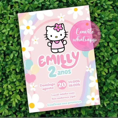 Convite Digital Hello Kitty