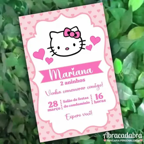 Convite Digital Hello Kitty