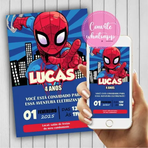 Convite Digital Homem Aranha Spidey